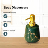 Kuber Industries Liquid Soap Dispenser | Handwash Soap Dispenser | Soap Dispenser for Wash Basin| Bathroom Dispenser Bottle | 6 Piece | Pack of 2 | 260 ml | JY00099GN | Green